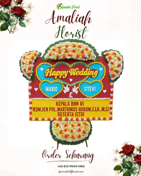 Papan Bunga Pernikahan Lamgugob